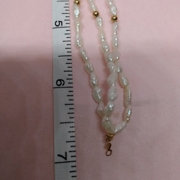 14k solid yellow gold,rice pearl bracelet - Picture 3 of 6